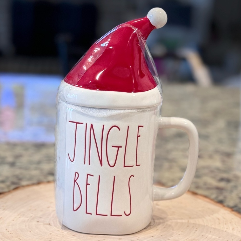 Rae Dunn By Magenta Ceramic Christmas Mug with Decorative Lid